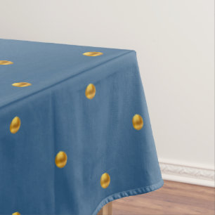 Mantel Elegantes lunares dorados sobre azul premio