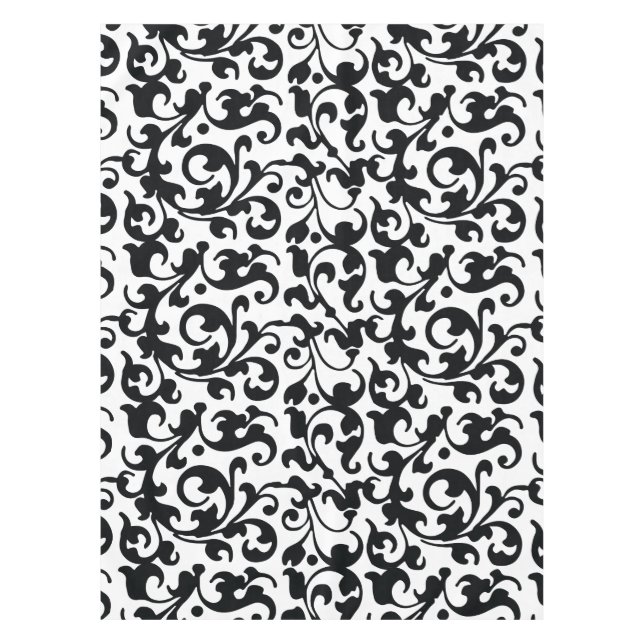 Mantel Elegantes muelles negros y blancos para damascos (Anverso)