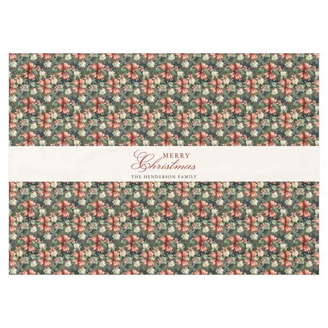 Mantel Elegantes Navidades Cheer Candy Cane Bows Personal (Frente (Horizontal))