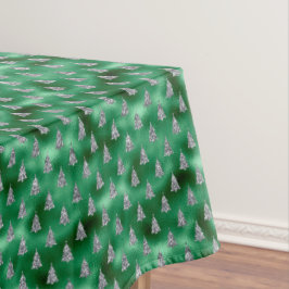 Mantel Elegantes Navidades de árboles plateados