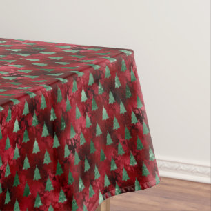 Mantel Elegantes Navidades de Árboles Verdes