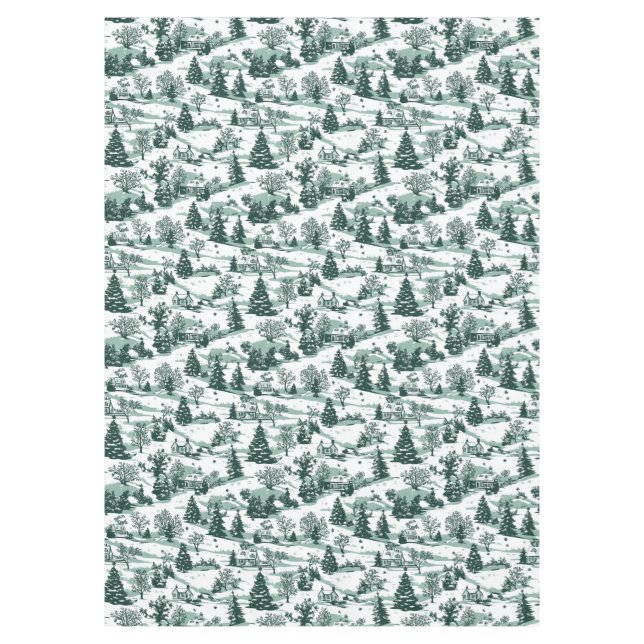 Mantel Elegantes Navidades de la región del Toile Verde (Anverso)