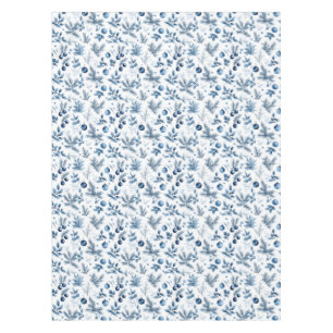 Mantel Elegantes Navidades de Pino Azul y Blanco y Holly