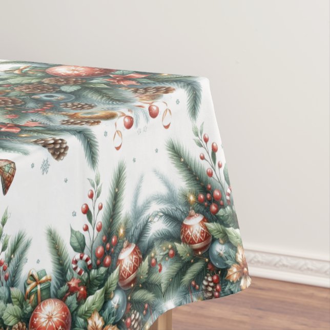 Mantel Elegantes Navidades Garland Greeneration on White (In Situ)