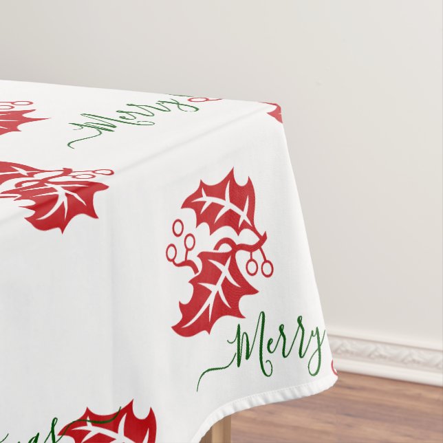 Mantel Elegantes Navidades Personalizados blancos Holly (In Situ)