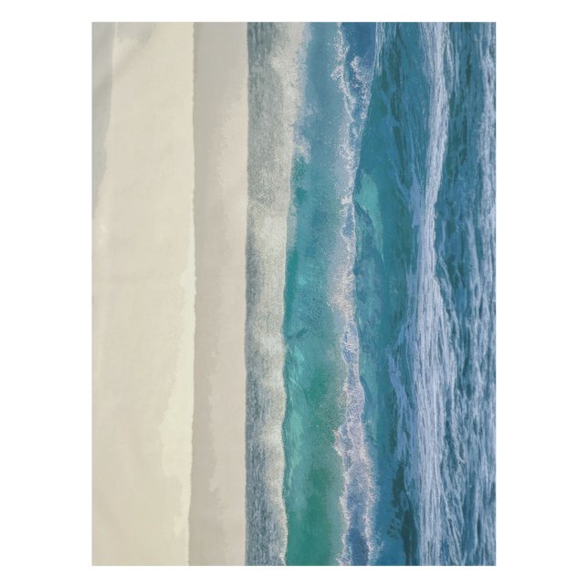 Mantel Elegantes Olas Azules de Olas de Árílico| (Anverso)