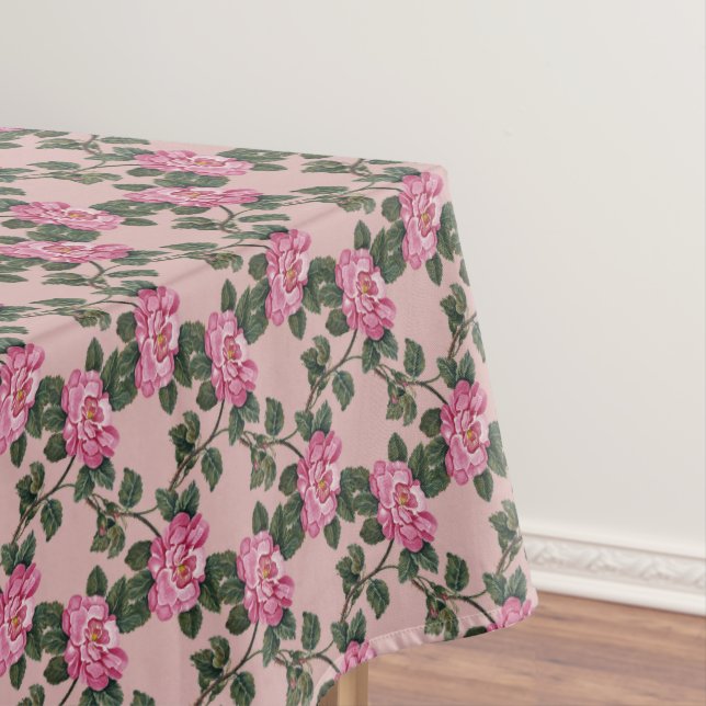 Mantel Elegantes Rosas de flores rosadas de época Patrón  (In Situ)