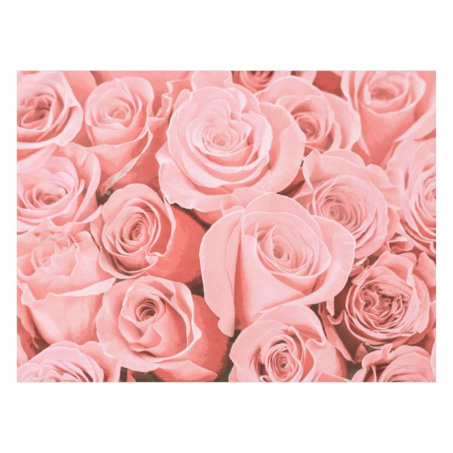 Mantel Elegantes Rosas Vintage Floral | Pestaña (Frente (Horizontal))