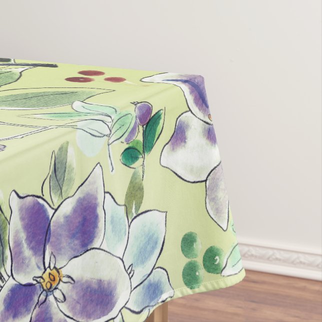 Mantel Elegantes tonos púrpura pastel y florido verde (In Situ)