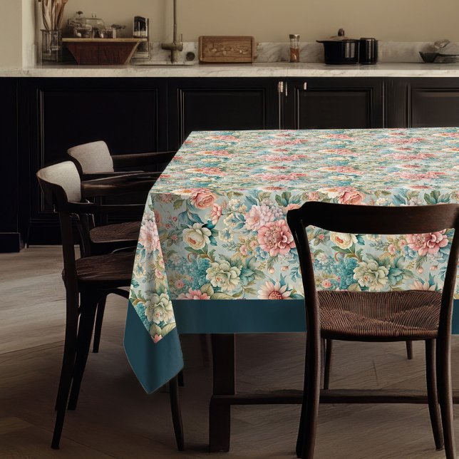 Mantel Embelleces florales de estilo antiguo Rococo Ornat (Antique Style Rococo Ornate Floral Embellishments Tablecloth)