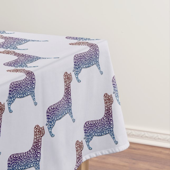 Mantel Embossed Indigo Gradient Paw Print Dog Outline (In Situ)