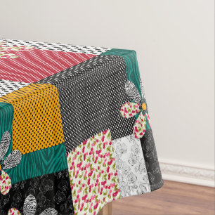 Mantel En colores multicolores parches estampado rústico