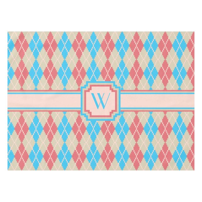 Mantel En la playa de Argyle Tablecloth (Frente (Horizontal))