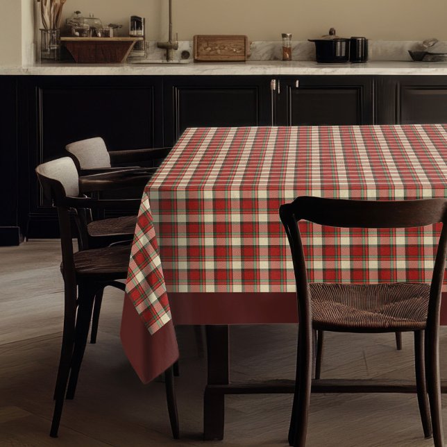Mantel Encantadoras celebraciones de feriados rojos verde (Charming Red Green Plaid Holiday Celebrations Tablecloth)