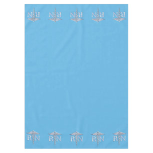 Mantel Enfermera inscrita RN Caduceus en azul Pastel