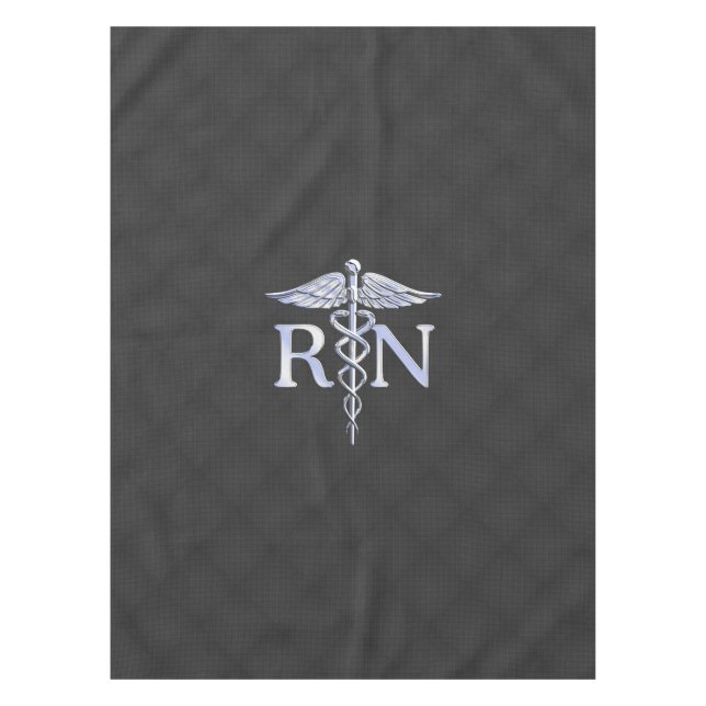 Mantel Enfermera rada RN Silver Caduceus Snakes (Anverso)
