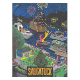 Mantel ENORME del algodón de Saugatuck (noche)