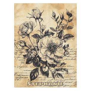 Mantel Esbozo floral rústico con caligrafía - edad (10)