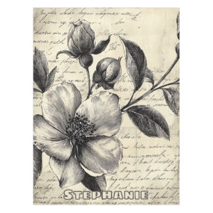 Mantel Esbozo floral rústico con caligrafía - edad (8)
