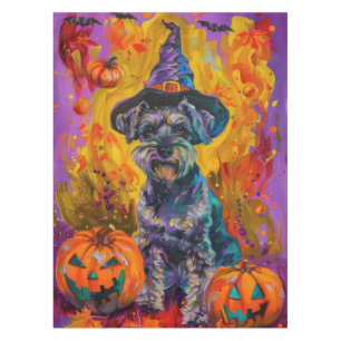 Mantel Escandaloso Perro Schnauzer Halloween Bruja Y Cala