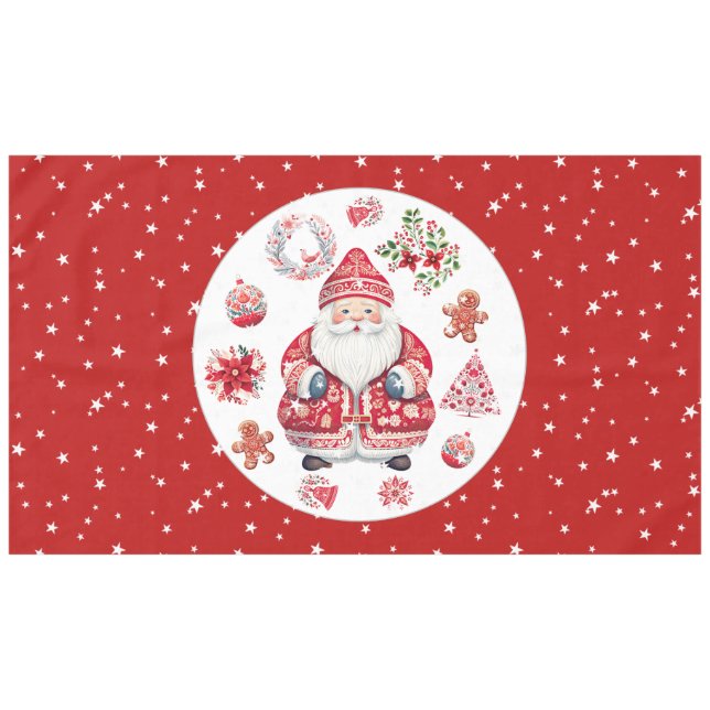 Mantel Escandinavo Santa Claus Rojo Grande (Frente (Horizontal))