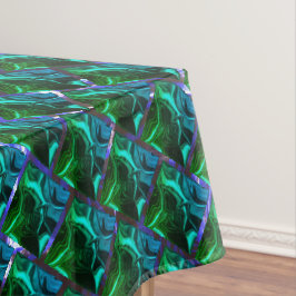 Mantel Esmeralda verde y curvas, bajo rejilla de níquel