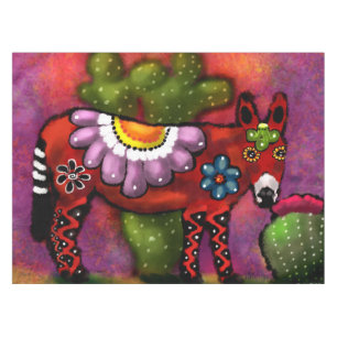 Mantel Espectacular burro al estilo de Talavera floral de