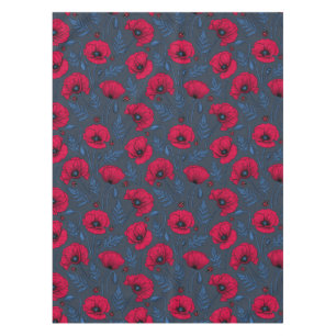 Mantel Espías rojas y ladybugs en azul oscuro