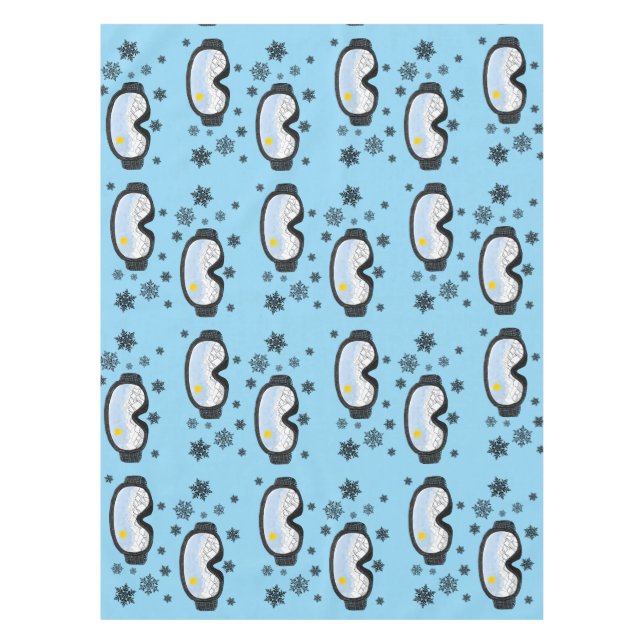 Mantel Esquí Goggles Mountain View Snowflakes Blue (Anverso)