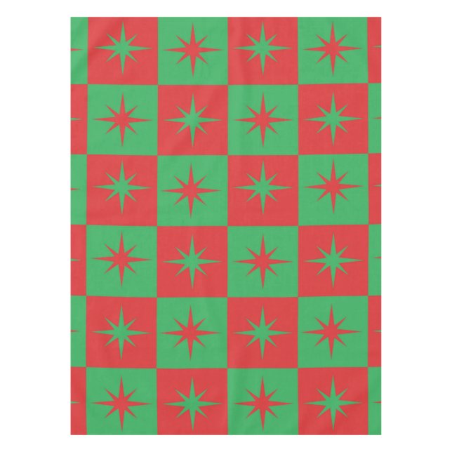 Mantel Estallidos de estrellas atómicas navideñas de cuad (Anverso)