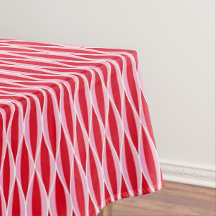 Mantel Estampa de cinta de mediados de siglo, rojo coral 