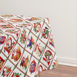 Mantel Estampa de colcha de 12 días de Navidad