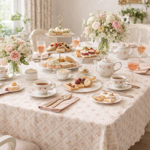 Mantel Estampado de enrejado floral rosa vintage