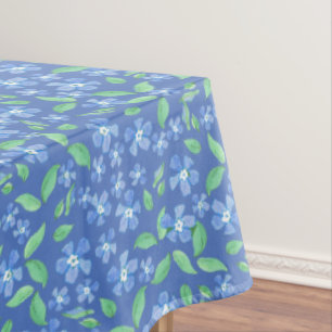 Mantel Estampado de flores bonito del verde azul del