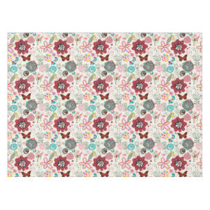 Mantel Estampado de flores en el estilo retro 5