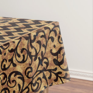 Mantel Estampado de flores italiano del oro del