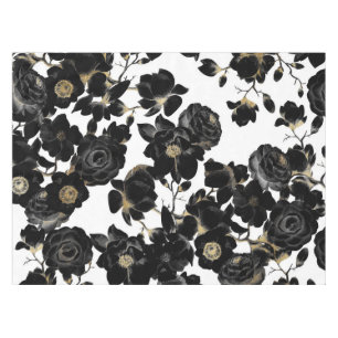 Mantel Estampado de flores negro elegante moderno del