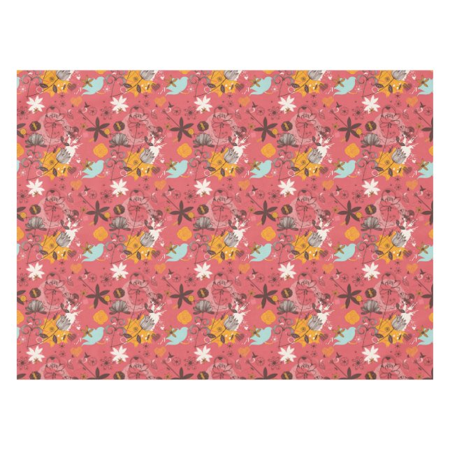 Mantel Estampado de flores retro 7 (Frente (Horizontal))