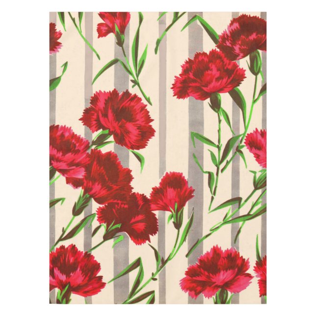 Mantel estampado de flores rojas (Anverso)