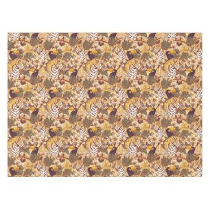 Mantel Estampado de flores tropical con el tigre