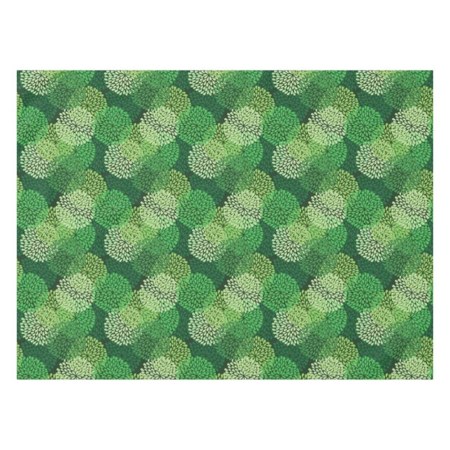 Mantel Estampado de flores verde (Frente (Horizontal))