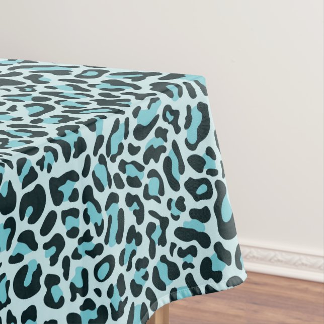 Mantel Estampado de leopardo azul turquesa elegante (In Situ)