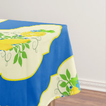 Estampado floral de limones azules y amarillos ver