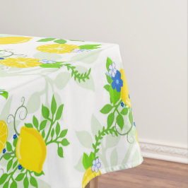 Mantel Estampado floral de limones azules y amarillos ver