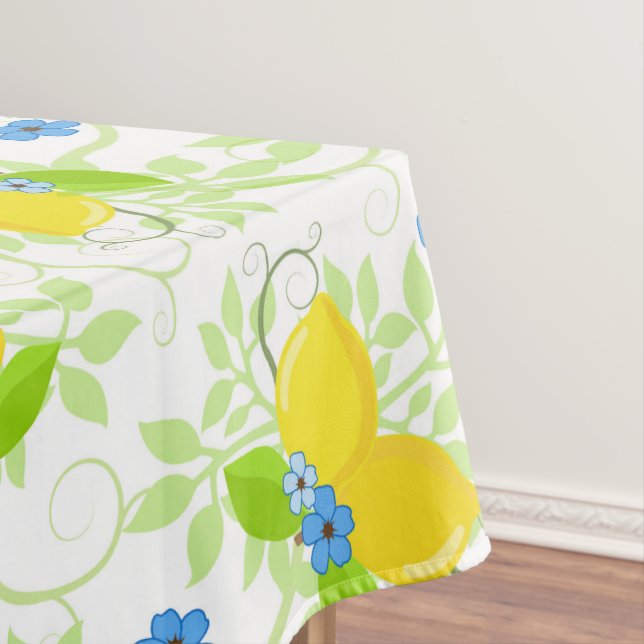Mantel Estampado floral de limones blancos y amarillos ve (In Situ)
