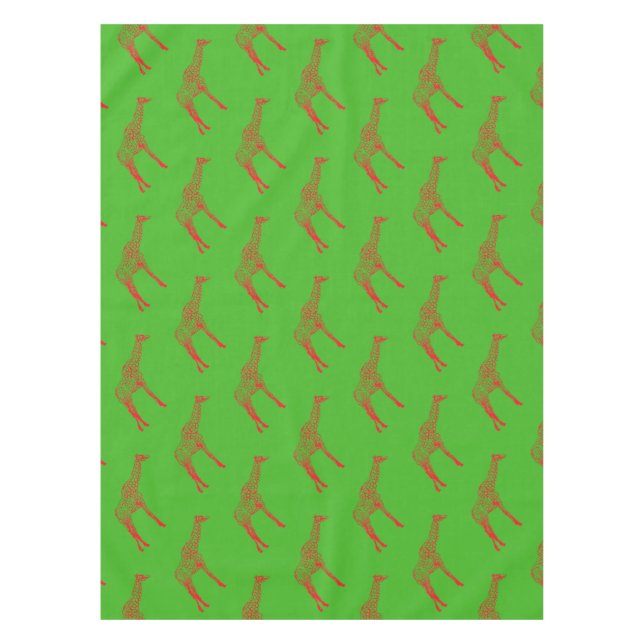 Mantel Esténcil de Giraffe Rojo (Anverso)