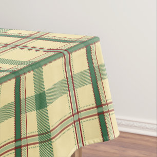 Mantel Estética de Cuadro Rojo Verde Salvia Vintage