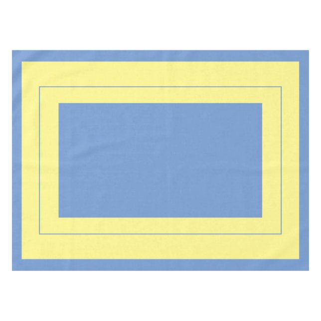 Mantel Estilo campestre, azul y amarillo, algodón (Frente (Horizontal))