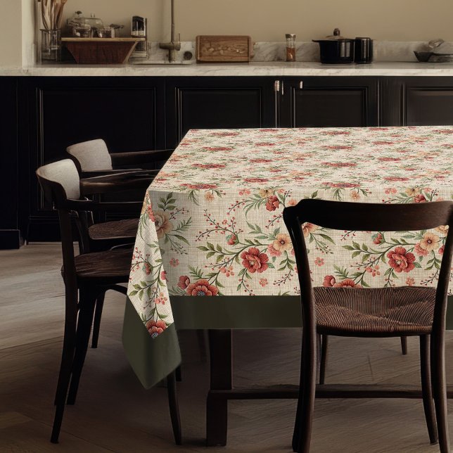 Mantel Estilo de cabaña incansable Elegancia floral llena (Timeless Cottage Style Faded Floral Elegance Tablecloth)