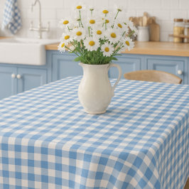 Mantel Estilo de granja Azul y blanco Gingham